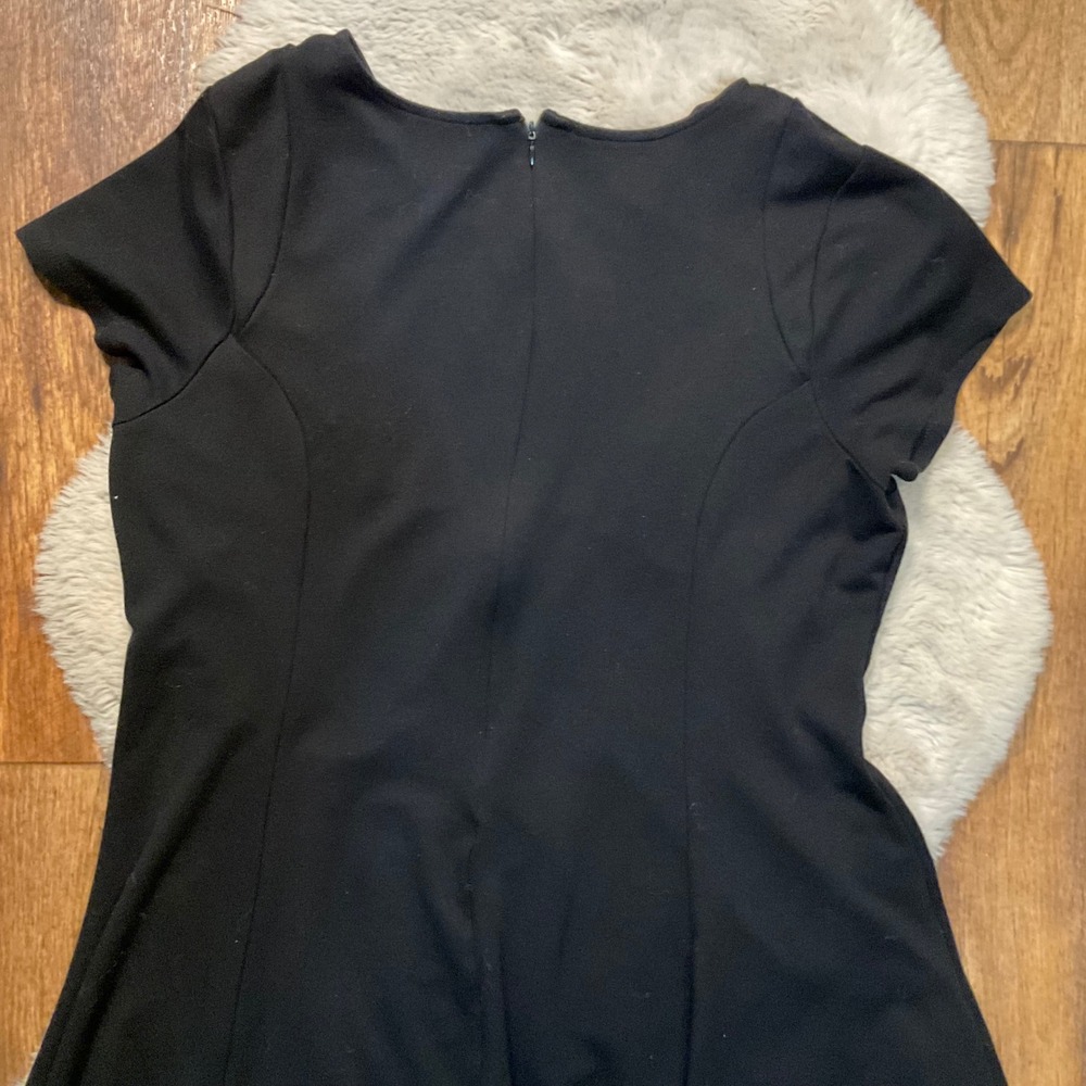 Ruby Ribbon Dress XXL Black A-Line Short Sleeve Ponte Knit Built In Shapewear - Picture 8 of 10